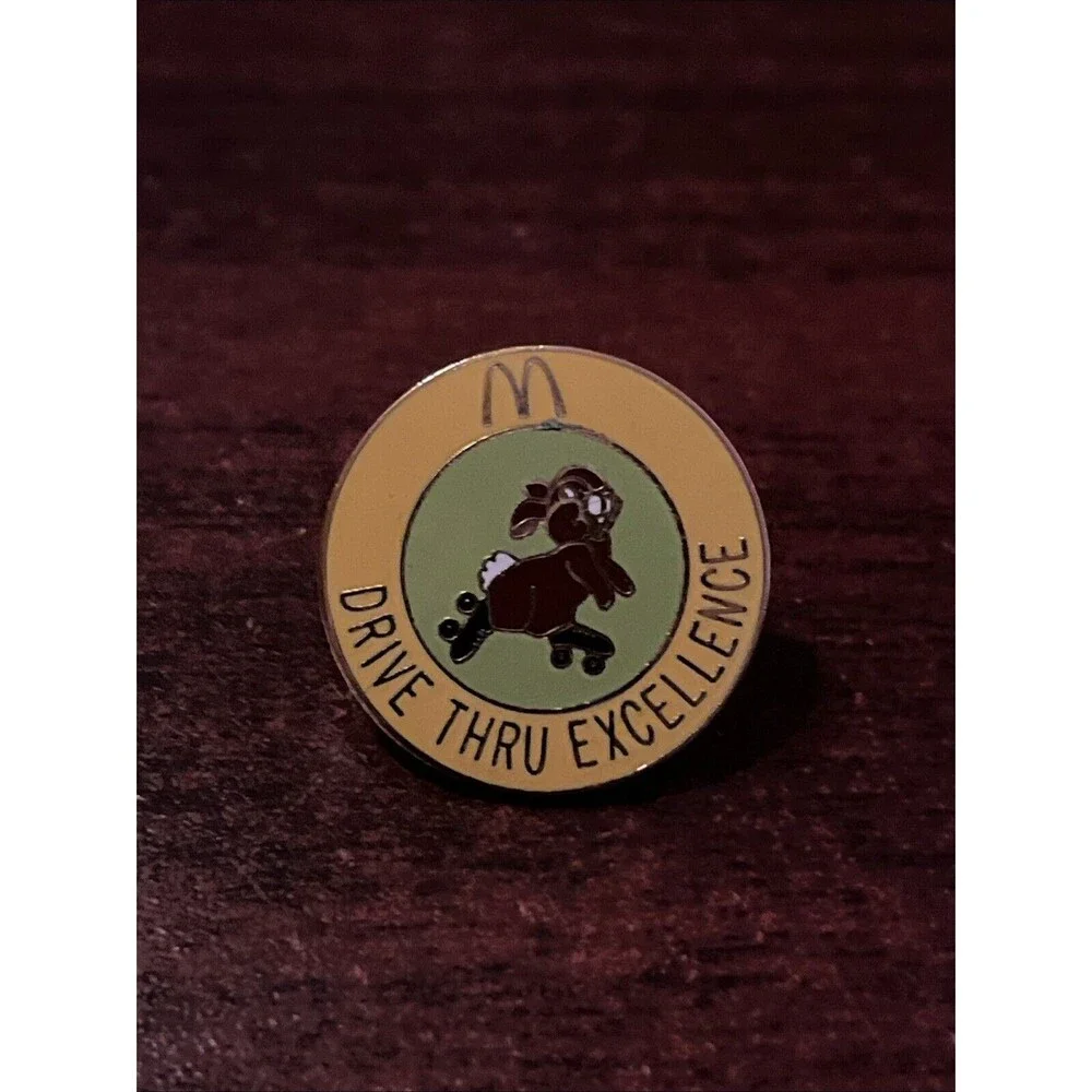 McDonald's Drive Thru Excellence‎ Bunny Rabbit Roller Skates Employee Hat Pin